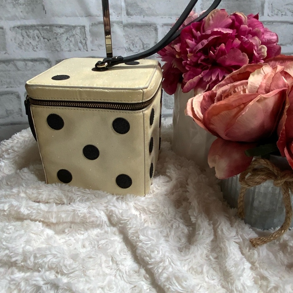 🩷Kate Spade Cream and Black Polka Dot Mini Bag